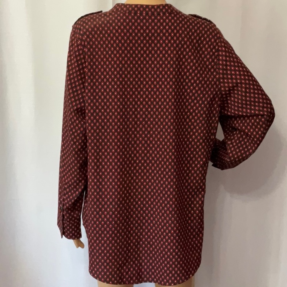 Apt. 9 Red Long Sleeve Casual Button Down Shirt Women’s Top Size 0X - Picture 6 of 12